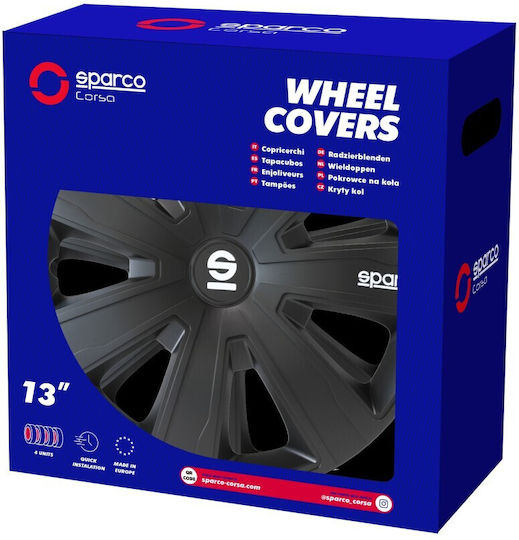 Sparco Auto Radkappen Set 4Stück 14" Schwarz