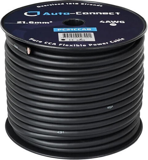 Pc21ccab Pure Cca 21.6mm² Захранващ Кабел Auto Connect Черен