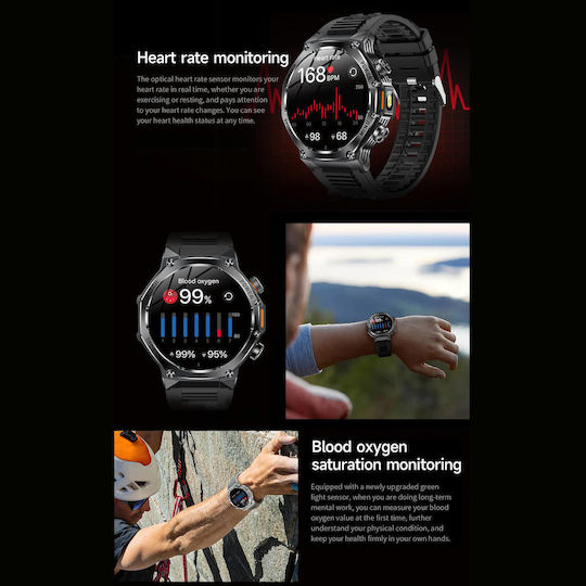 Microwear AK82 Smartwatch (Grey Silicone)
