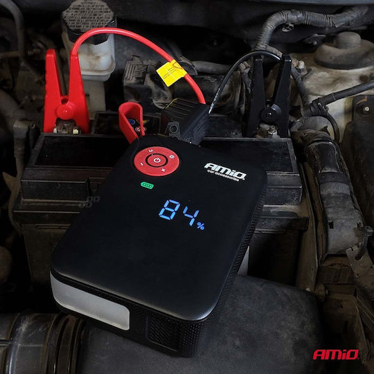 AMiO Portable Car Battery Starter 7200mAh with Pump Flashlight USB Power Bank 12V
