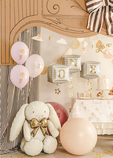 Set of 6 Birthday Little Mice Beige Latex Balloons