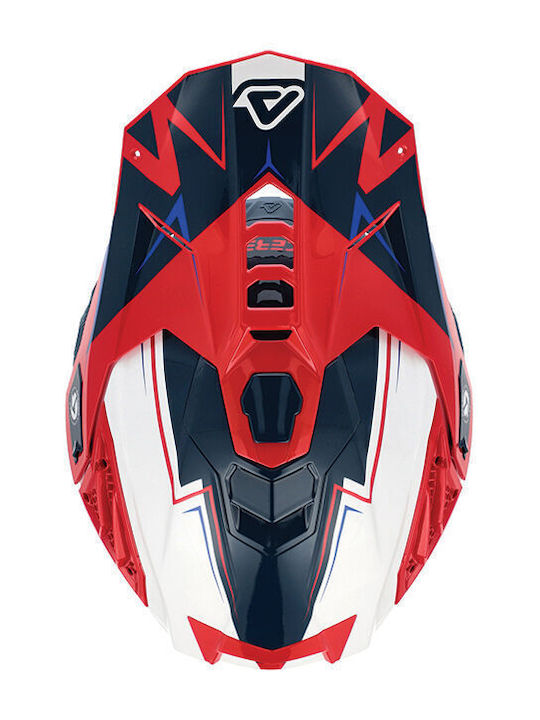 Acerbis Airstrike-X White/Blue/Red Κράνος Μηχανής Motocross ECE 22.06 1200gr