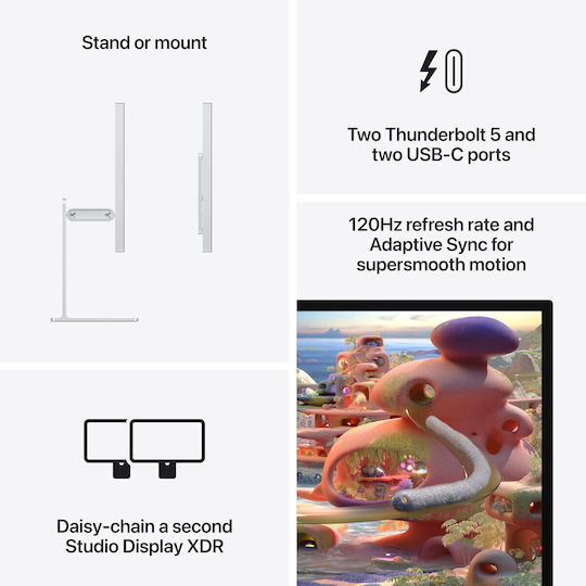 Apple Studio Display XDR IPS HDR Monitor 27" 5120x2880 White Nano Texture Glass Tilt And Height Adjustable Stand