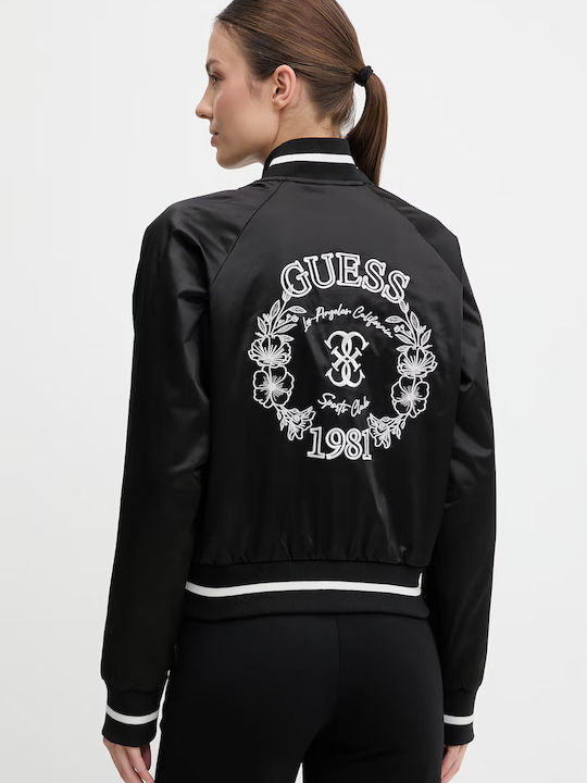 Damen Bomber Jacke Schwarz