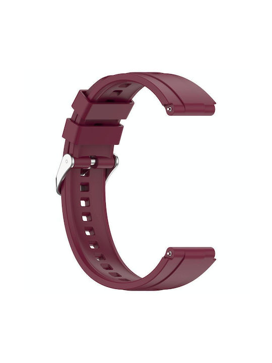 Huawei Watch Gt4 41mm Official Steps Style Silver Buckle Silicone Watch Band Wine Red