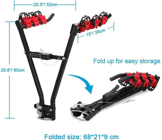 Car Bike Tow Hitch Rack for 3 Bikes