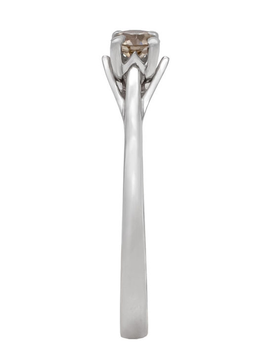 Savvas Design Einzelner Steine Ringe aus Weißgold 18K ADACH05848