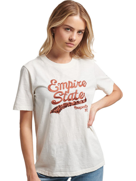 Vintage Logo Дамска T-shirt Бежов
