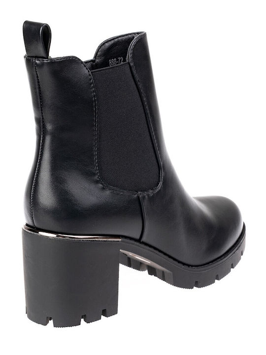 Women's Ankle Boots with High Heel Black