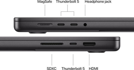Apple MacBook Pro 16.2" Panou IPS Ecran Retina 120Hz (M5 Max-18 Nuclee/48GB/2TB SSD/40 Nuclee GPU) Negru Spațial (Tastatură Greacă)