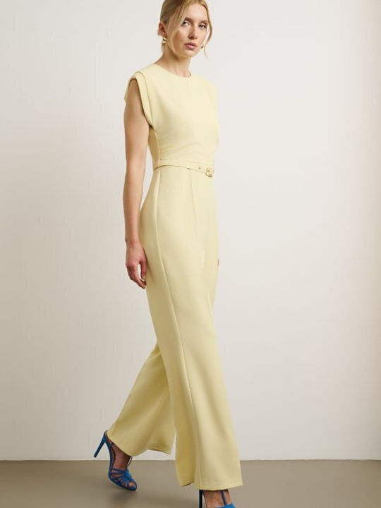 Women's Sleeveless One-piece Jumpsuit Yellow