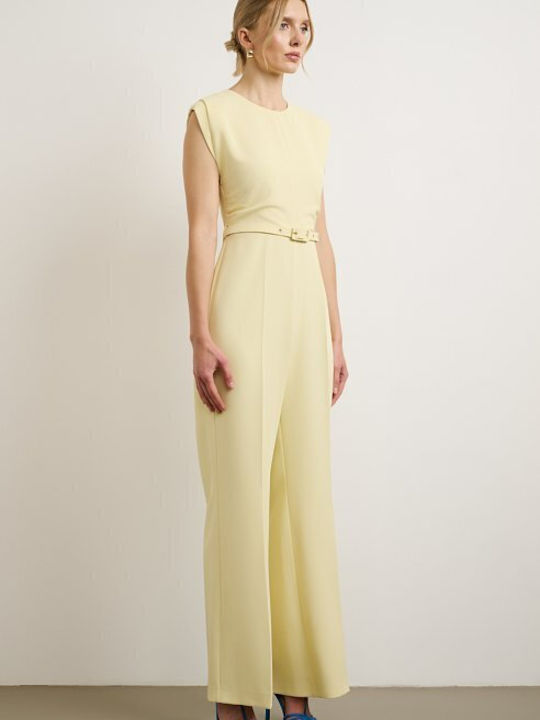 Women's Sleeveless One-piece Jumpsuit Yellow