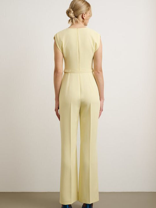 Women's Sleeveless One-piece Jumpsuit Yellow
