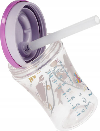Nuk Παιδικό Ποτηράκι Action Cup από Σιλικόνη Μωβ 230ml για 12m+