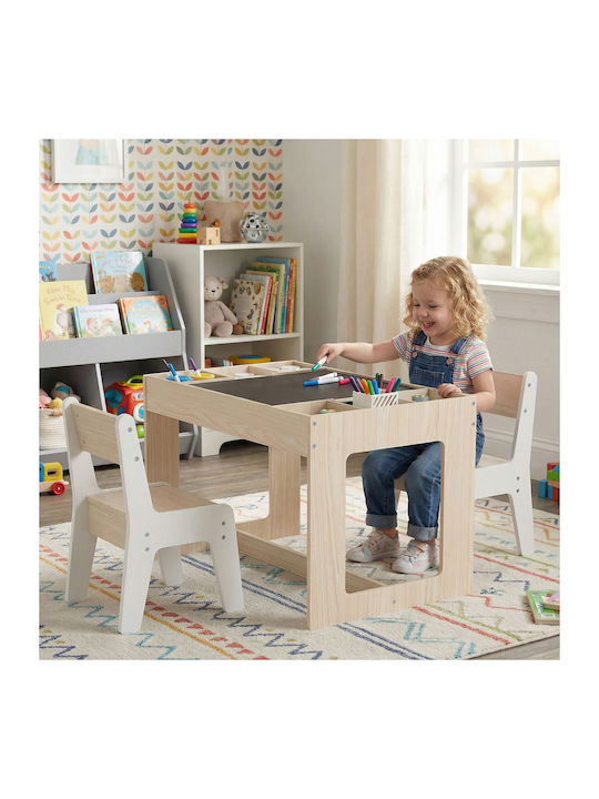Kids Table Set with Chairs for Painting White Costway