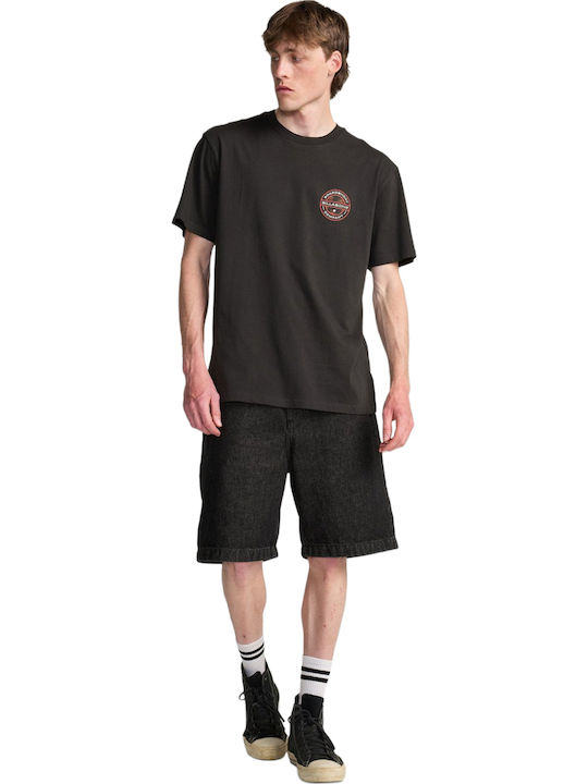 Rotor Herrenbluse Washed Schwarz