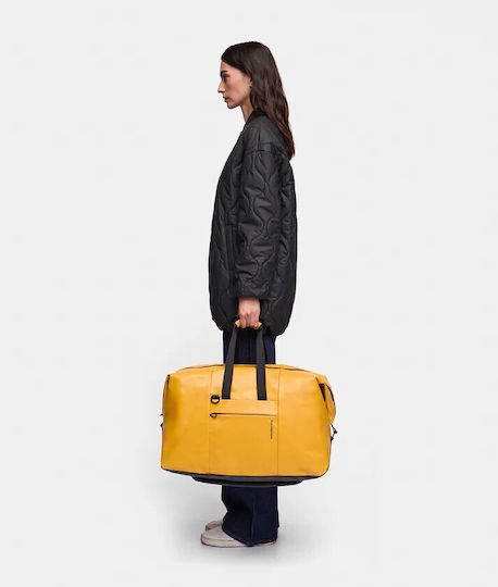 Mandarina Duck Еко Покрит Пътна Чанта Жълта Текстил