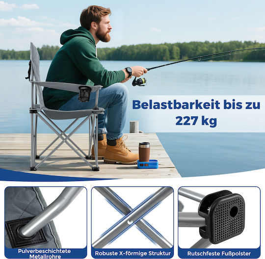 Costway Καρέκλα Παραλίας Γκρι 102x55x97εκ.