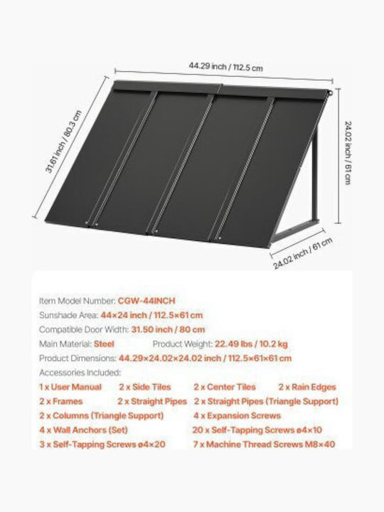 Vevor Capony Roof 44x24cm