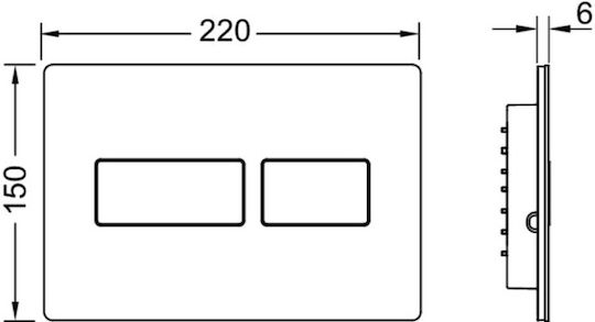 Tece Flush Plate for Dual Flush Cistern Inox
