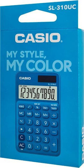 Casio Калкулатор Счетоводство Джобен 10 Цифри в Син Цвят 1бр
