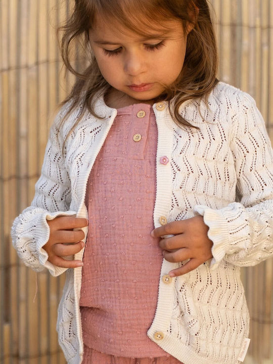 Cardigan Pentru Copii Tricotat Crem