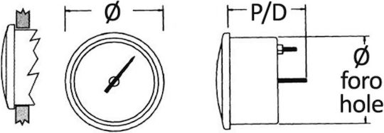 Digital Hour Meter Black Dial Ring