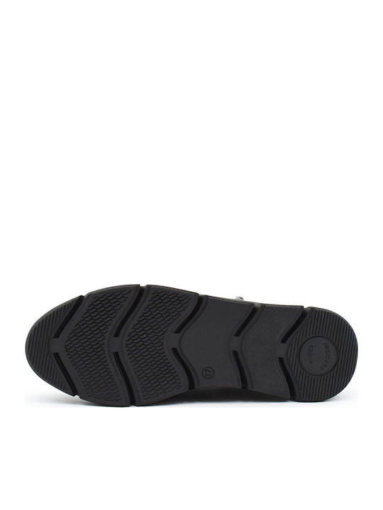 Leder Damen Stiefeletten Schwarz