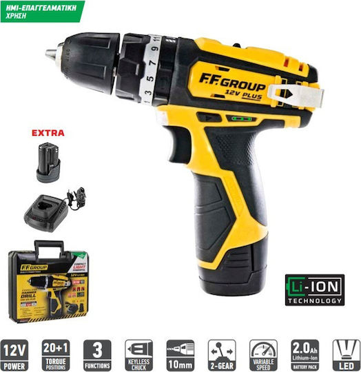FFG CHD 12V Plus Percussive Battery Drill Driver 12V 2x2Ah
