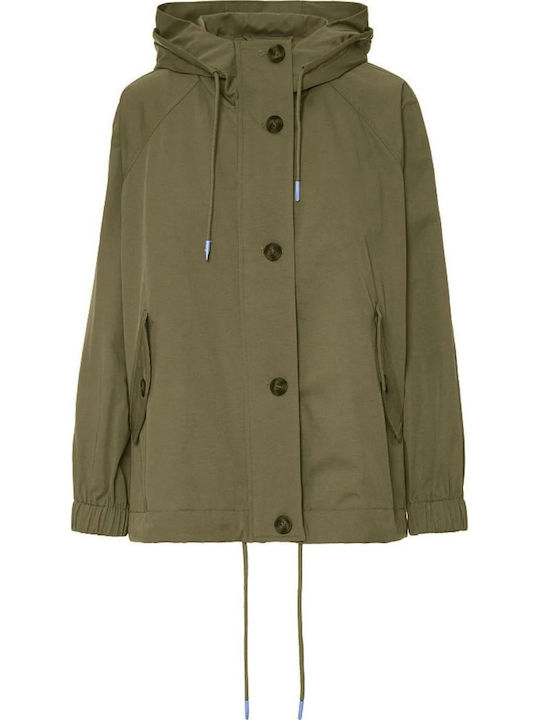 Women's Khaki Gabardine with Hood