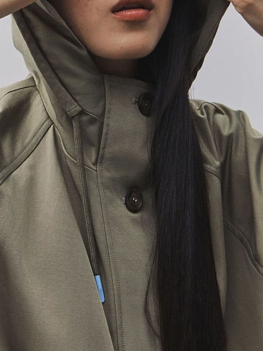 Women's Khaki Gabardine with Hood