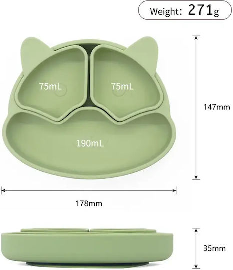 Pandaboo Toddler Silicone Food Plate Pink