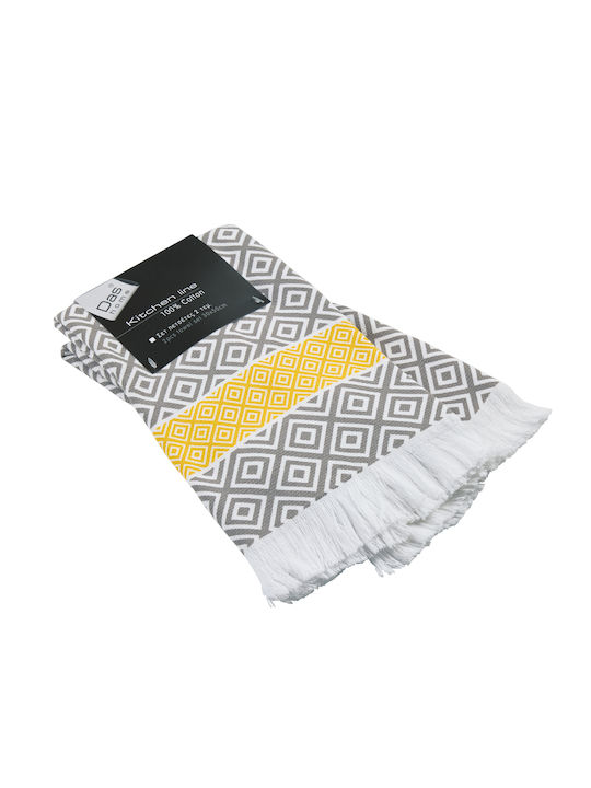 Das Home 0895 Ποτηρόπανο σε Γκρι Χρώμα 30x50cm 2τμχ