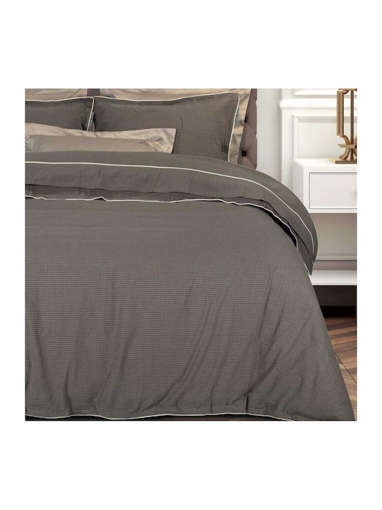 Greenwich Polo Club Cotton Duvet Cover Set 220x240cm Double with 2 Pillowcases 2375 Dark Taupe