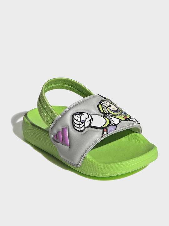 Kids' Flip Flops Slides Green Adilette Estrap