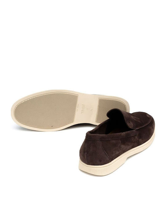 Suede Ανδρικά Μοκασίνια σε Καφέ Χρώμα