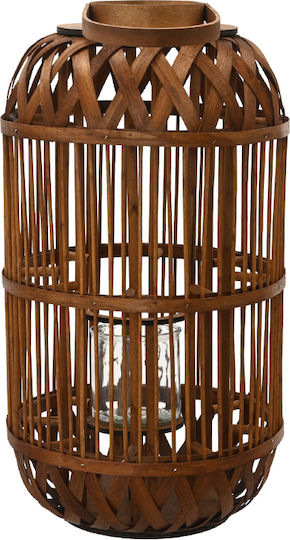Kaemingk Wooden Floor Lantern Brown 35x35x65cm
