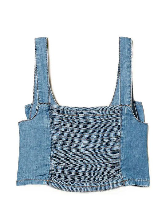 Kids Crop Top Sleeveless Blue
