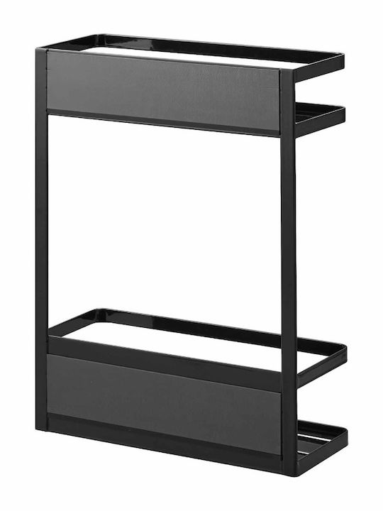 Yamazaki Επιτοίχια Ραφιέρα Μπάνιου Μεταλλική 28x11.5x40cm Μαύρη