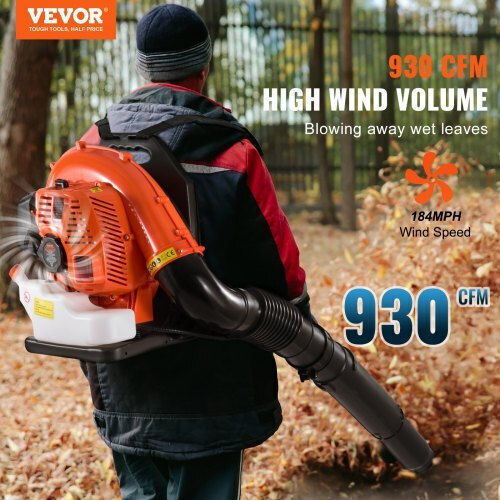 Vevor Φυσητήρας Πλάτης Βενζίνης 79cc με Μέγιστη Ταχύτητα Αέρα 296.1km/h