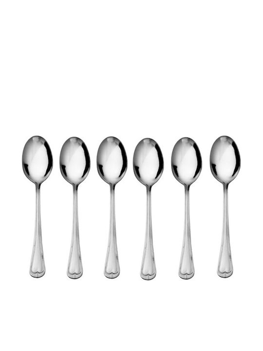 Raki Set Of Silver Stainless Steel Spoons 6 Pieces