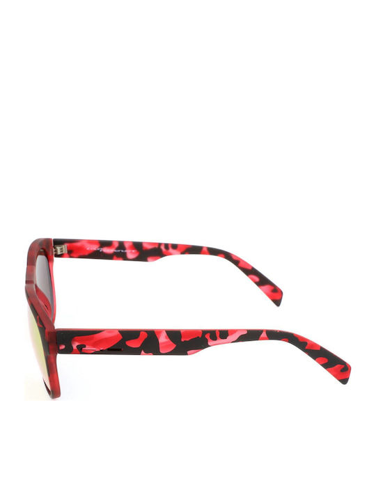 Italia Independent Women's Sunglasses with Red Plastic Frame and Orange Mirror Lens 0902.142.000