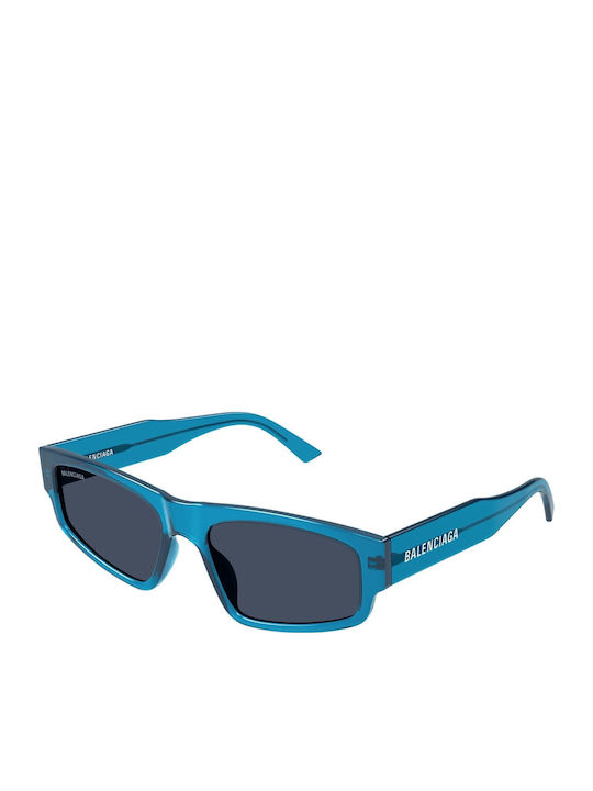 Balenciaga Unisex Sonnenbrille mit Blau Kunststoff Gestell und Transparent Linse