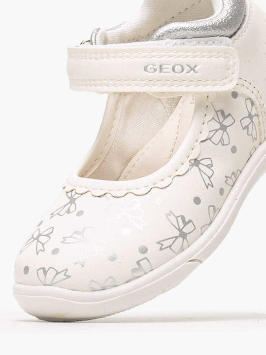 Kids Anatomic Ballerinas with Hoop & Loop Closure Leather White