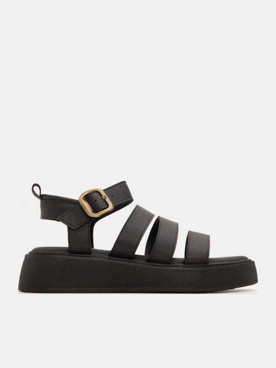 Γυναικεία Σανδάλια Flatforms Μαύρα