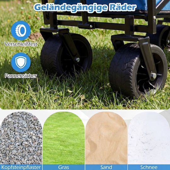 Foldable Garden Cart Metallic 100lt
