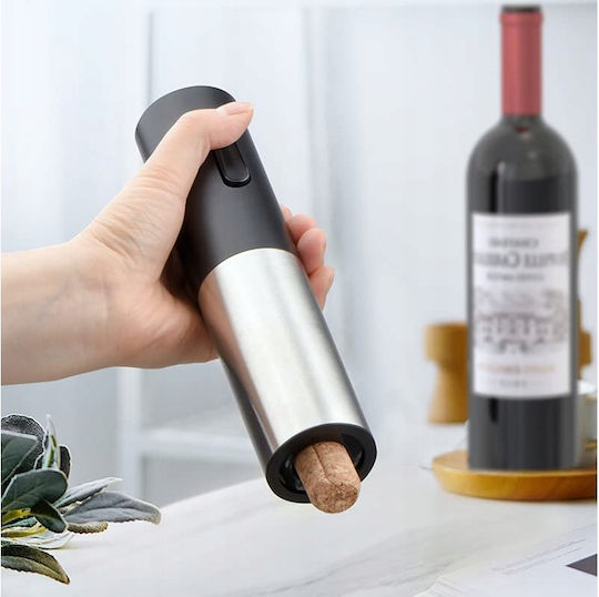 Electric Wine Corkscrew Bottle Opener Stopper Pourer Set Silver
