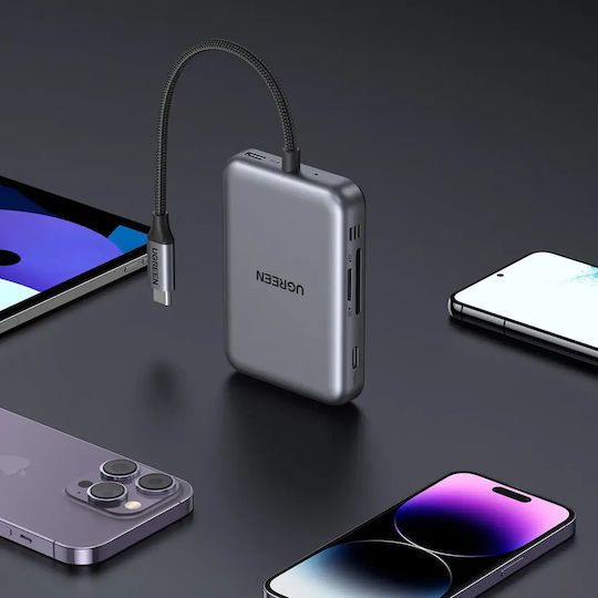 Ugreen CM896 USB-A / USB-C Docking Station με 4K PD Γκρι