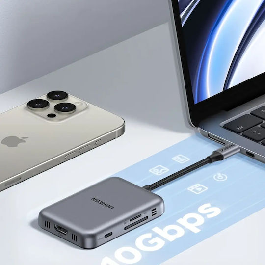 Ugreen CM896 USB-A / USB-C Docking Station με 4K PD Γκρι