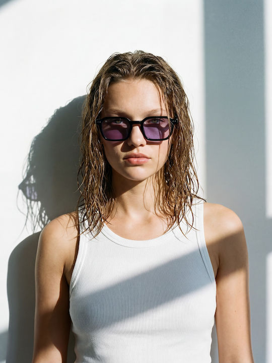Red Raven Harper Unisex Ochelari De Soare Cu Ramă Din Plastic Violet Și Lentile Violet